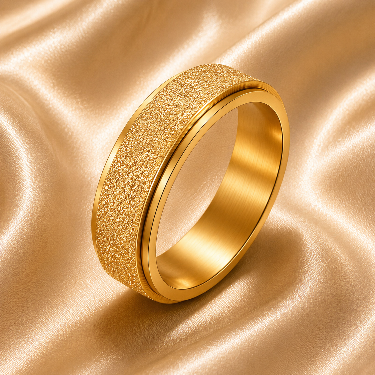 Textured Gold Ring – 18K Gold Plated Stainless Steel