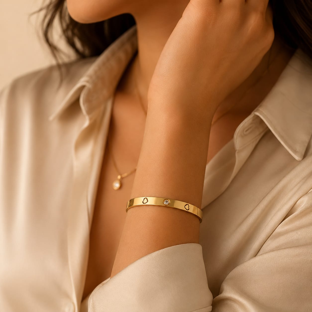 18K Gold Plated Hearts Bracelet
