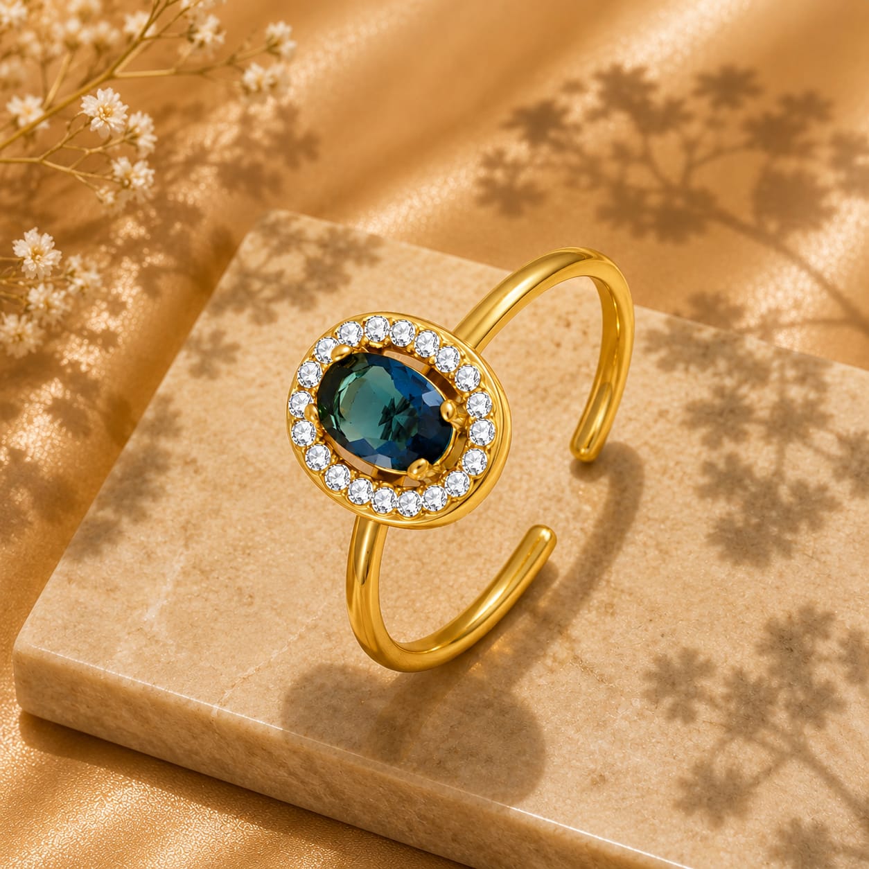 18K Gold Plated Adjustable Ring