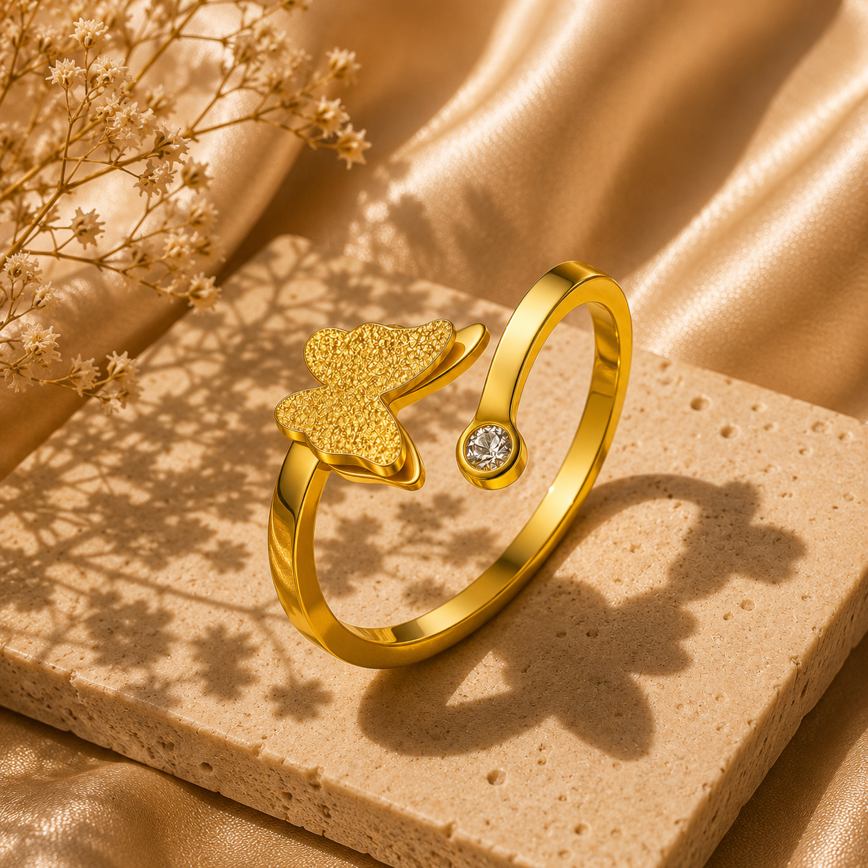 Butterfly Ring – 18K Gold Plated Stainless Steel