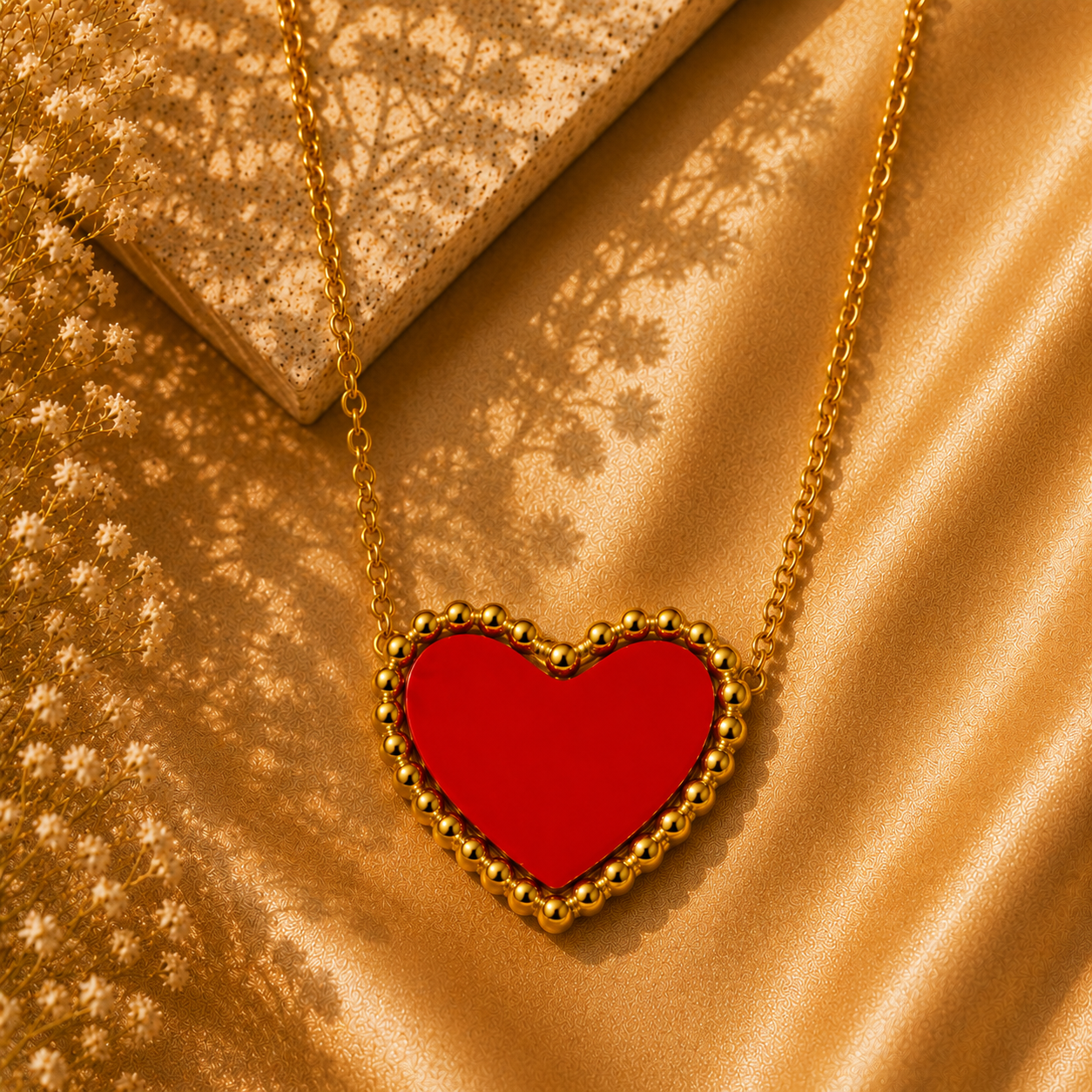 Double Heart Necklace – 18K Gold Plated Stainless Steel