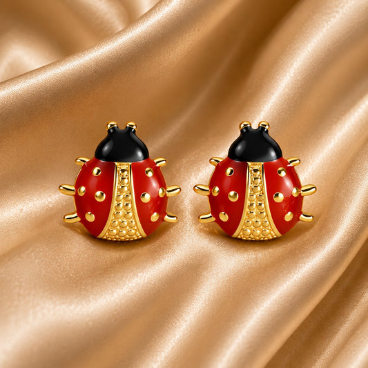 Ladybugs Earrings – 18K Gold Plated Stainless Steel